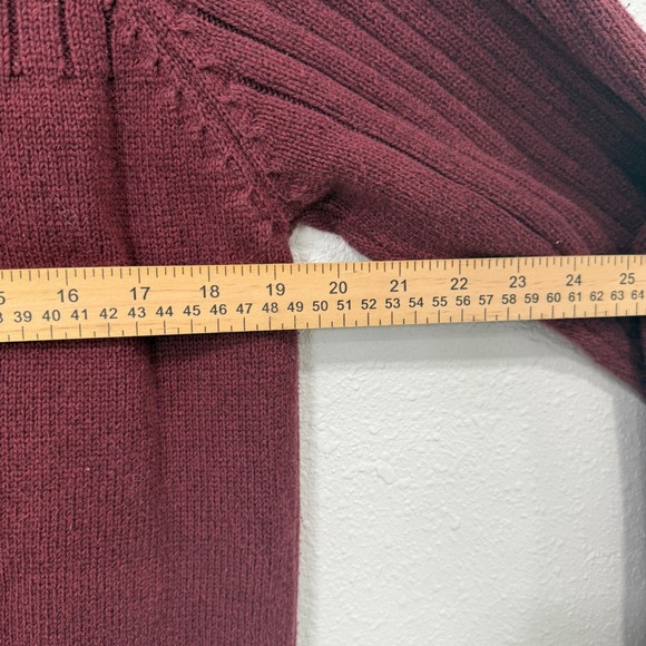 Columbia Sportswear V Neck Sweater Burgundy Ribbed Knit Mens Size L Cotton - Picture 5 of 6
